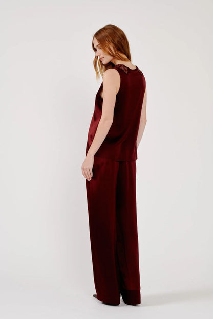 Brynn High Rise Wide Leg in Cabernet