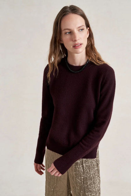 Solid Lean Lines Sweater in Port by LA LIGNE