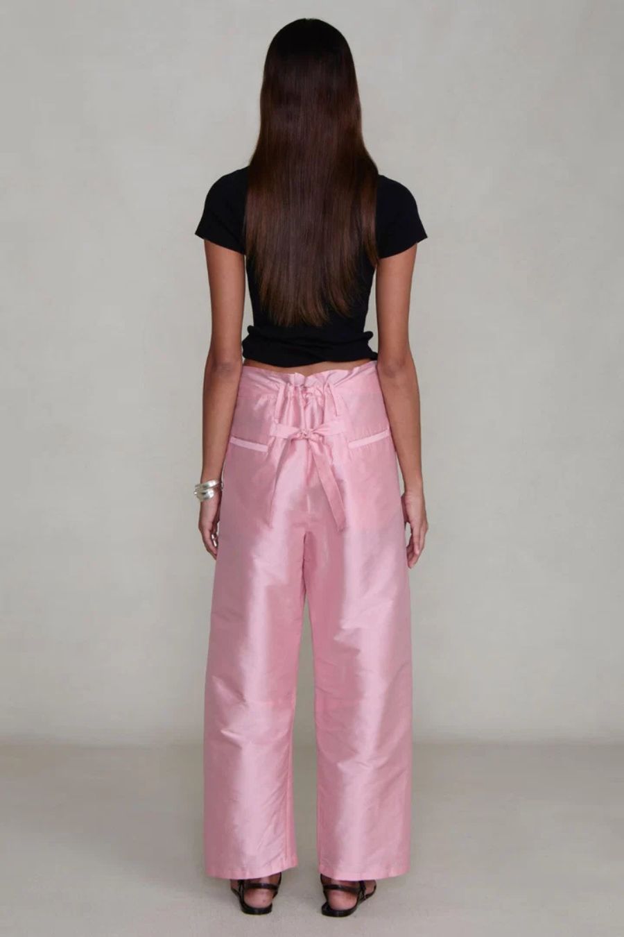 Techno Taffeta Barrel Pant in Rose