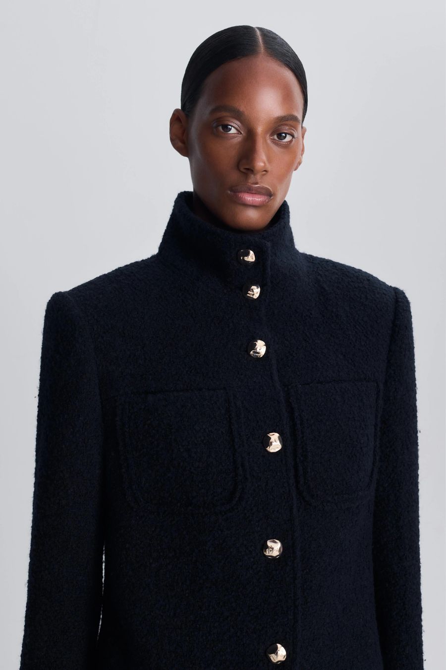 Wilcox Textured Wool Jacket in Black by Simkhai