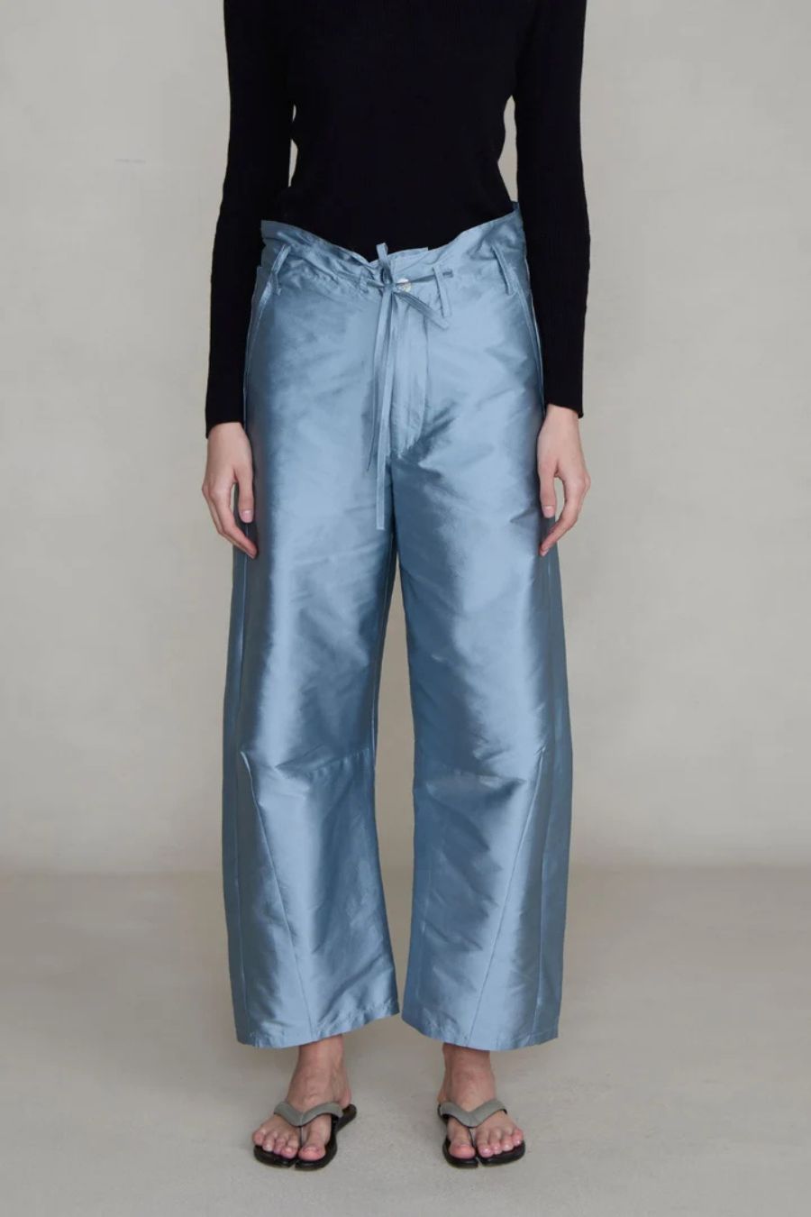 Techno Taffeta Barrel Pant in Bath Blue