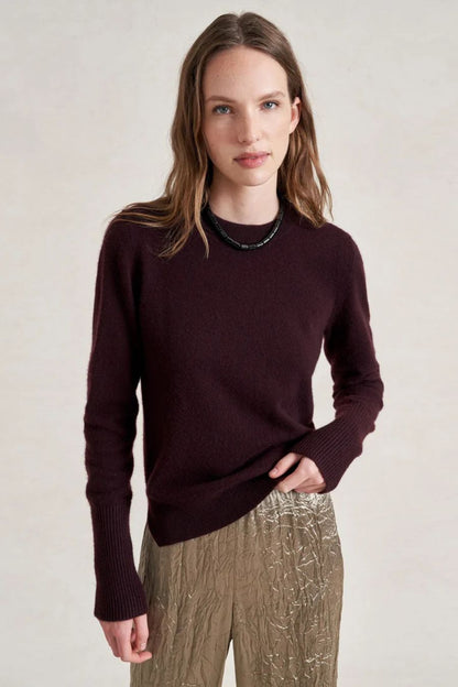Solid Lean Lines Sweater in Port by LA LIGNE