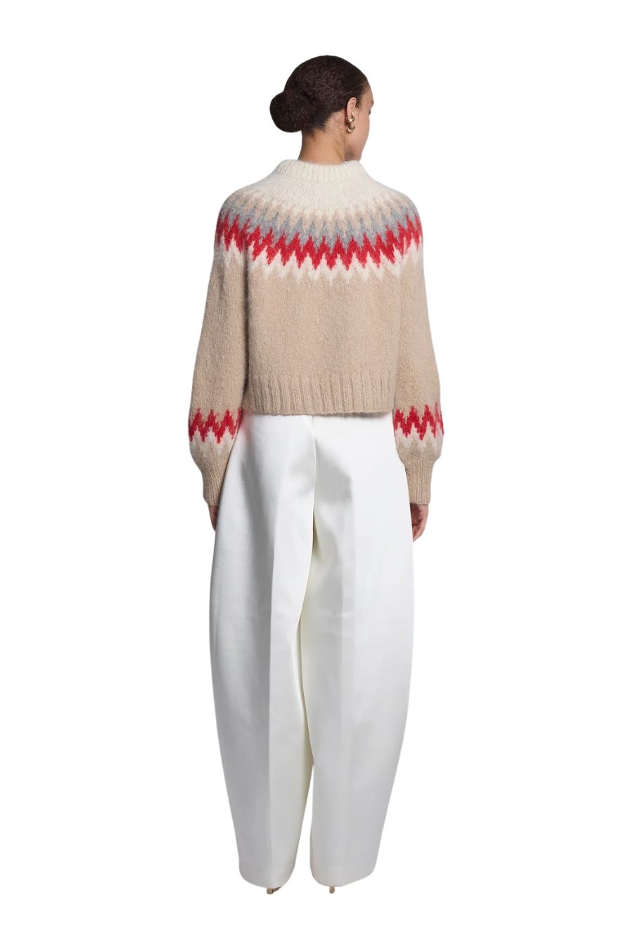 Harper Sweater in Pale Camel/Scarlett Combo