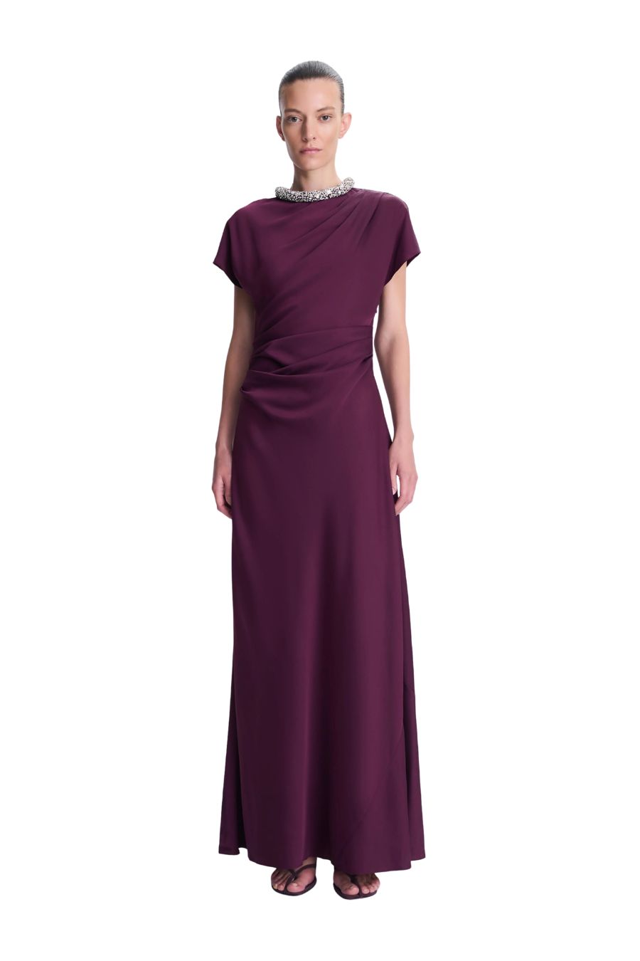 Eliza Satin Gown in Dark Orchid