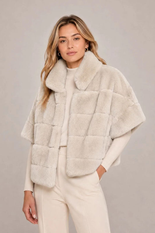 Rex Rabbit Dolman Jacket in Champagne