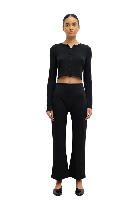 Rio High Waist Flare Pant in Black
