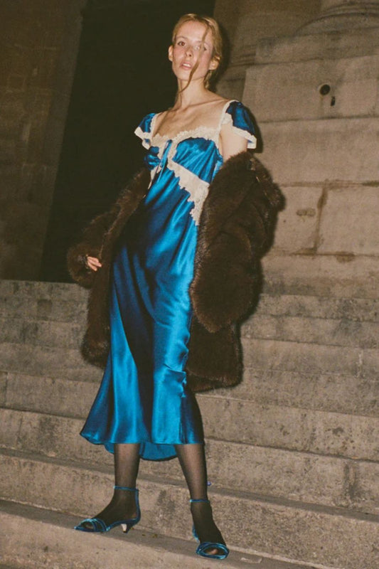 Valline Dress in Sapphire