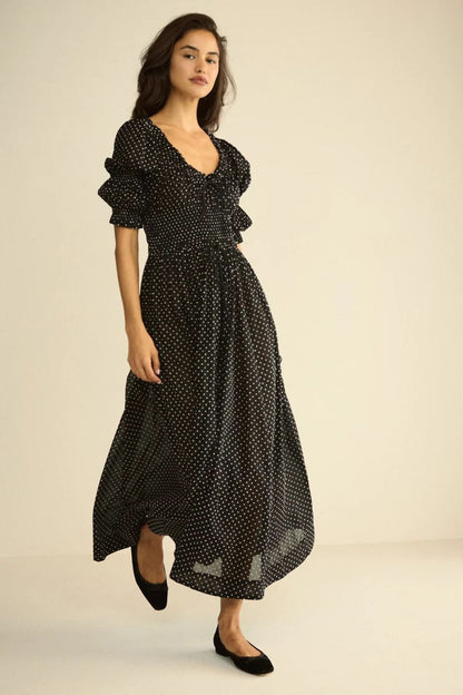 Ischia Dress in Noir Dot