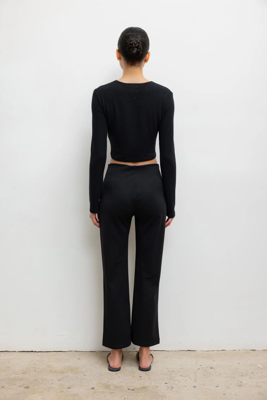 Rio High Waist Flare Pant in Black