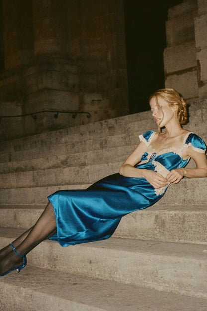 Valline Dress in Sapphire