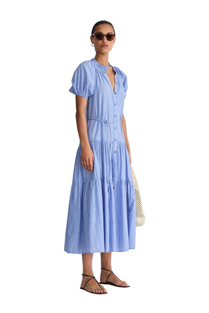 Mazza Maxi in Microstripe Blue/Cream