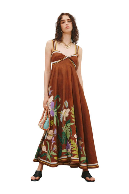Alfie Twist Sundress in Chocolate