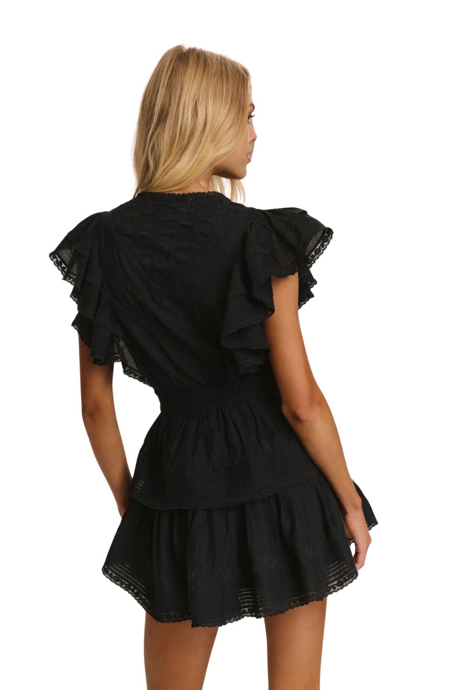 loveshackfancy black mini dress Love Shack Fancy Girls Camira Dress Black