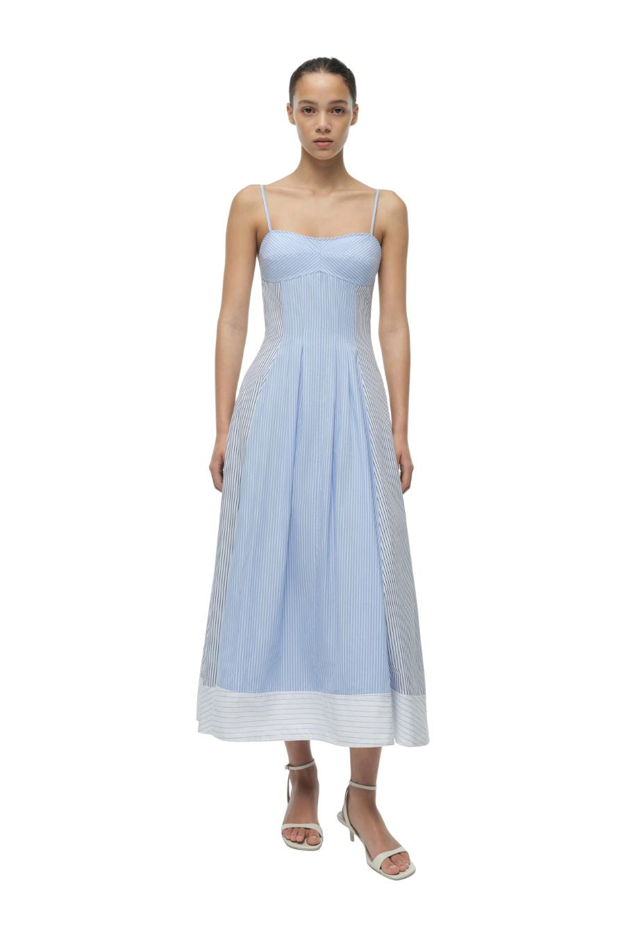 Chamberlain Midi Dress in Periwinkle Stripe