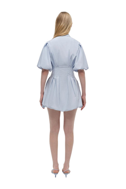 Cleo Balloon Mini Dress in Periwinkle Sky