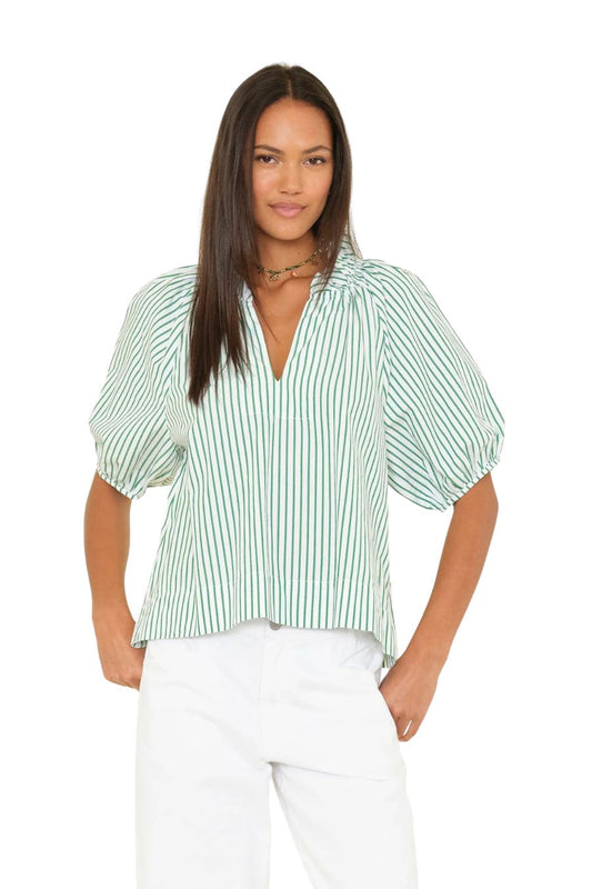 Clementine Top in Trellis Green