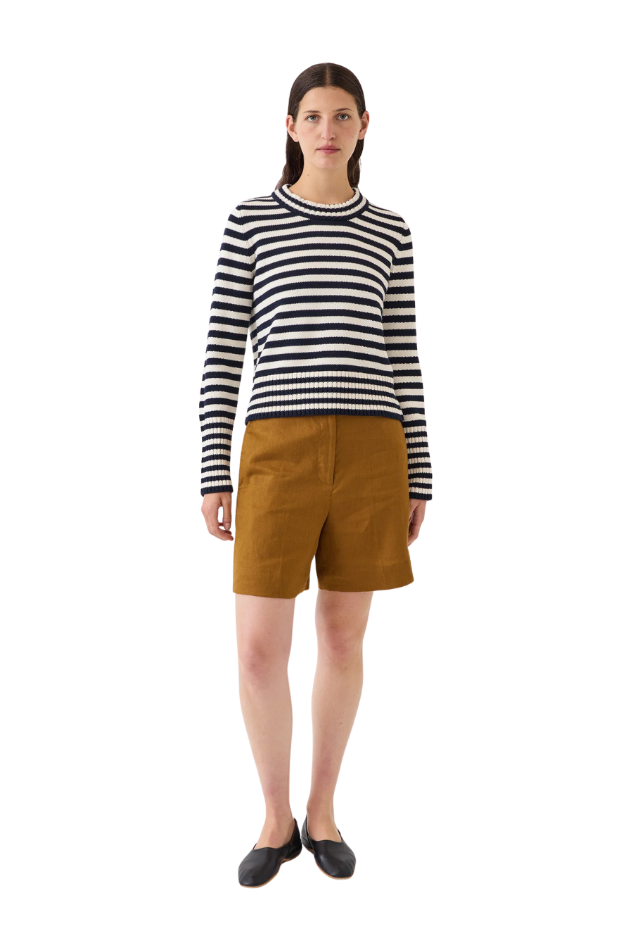 Micha Stripe Sweater in Navy/Off White