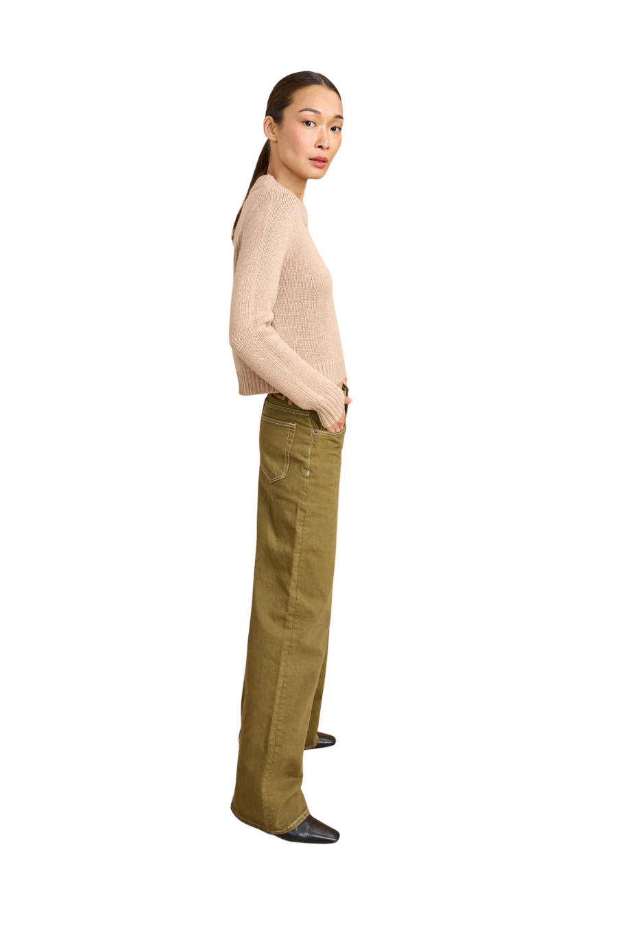 Solid Mini Marin Sweater in Camel