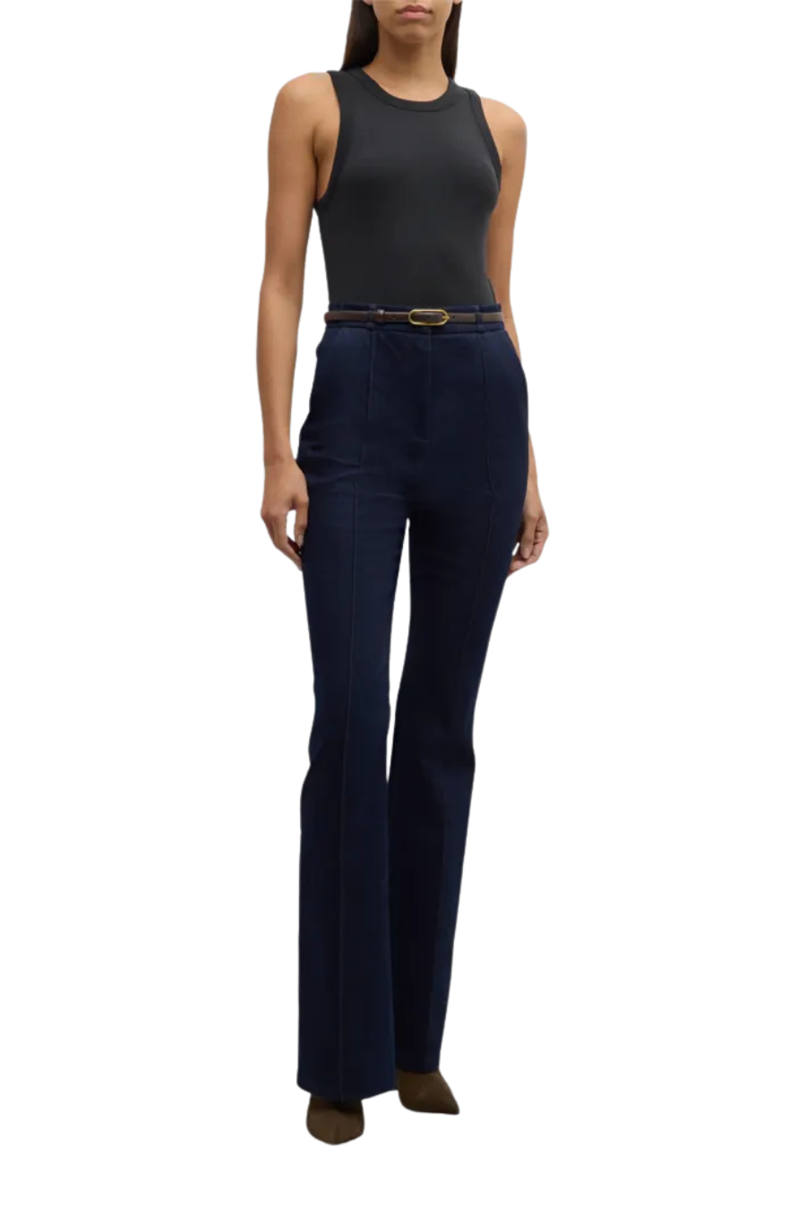 Jordyn Cropped Tank Top in Black