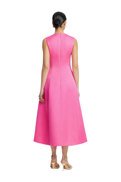Cleo Sleeveless Midi in Peony Print Fuchsia