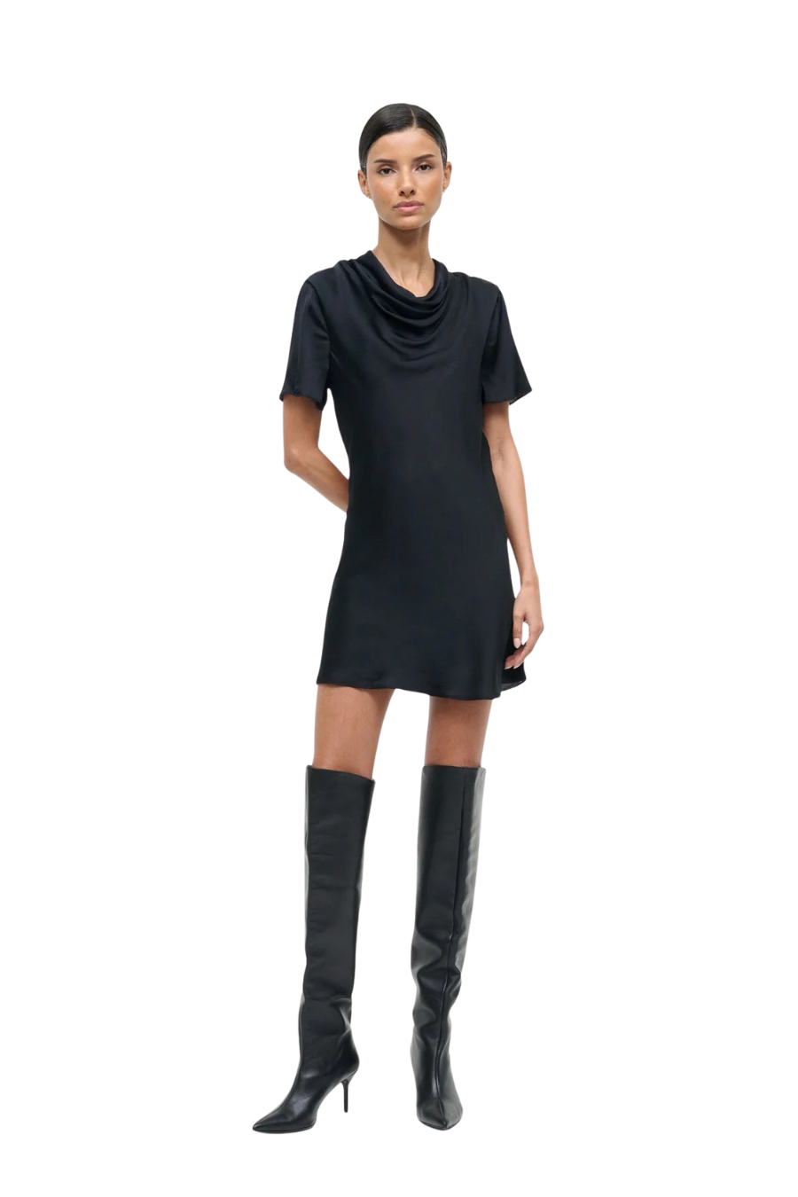 Iris Silk Dress in Black
