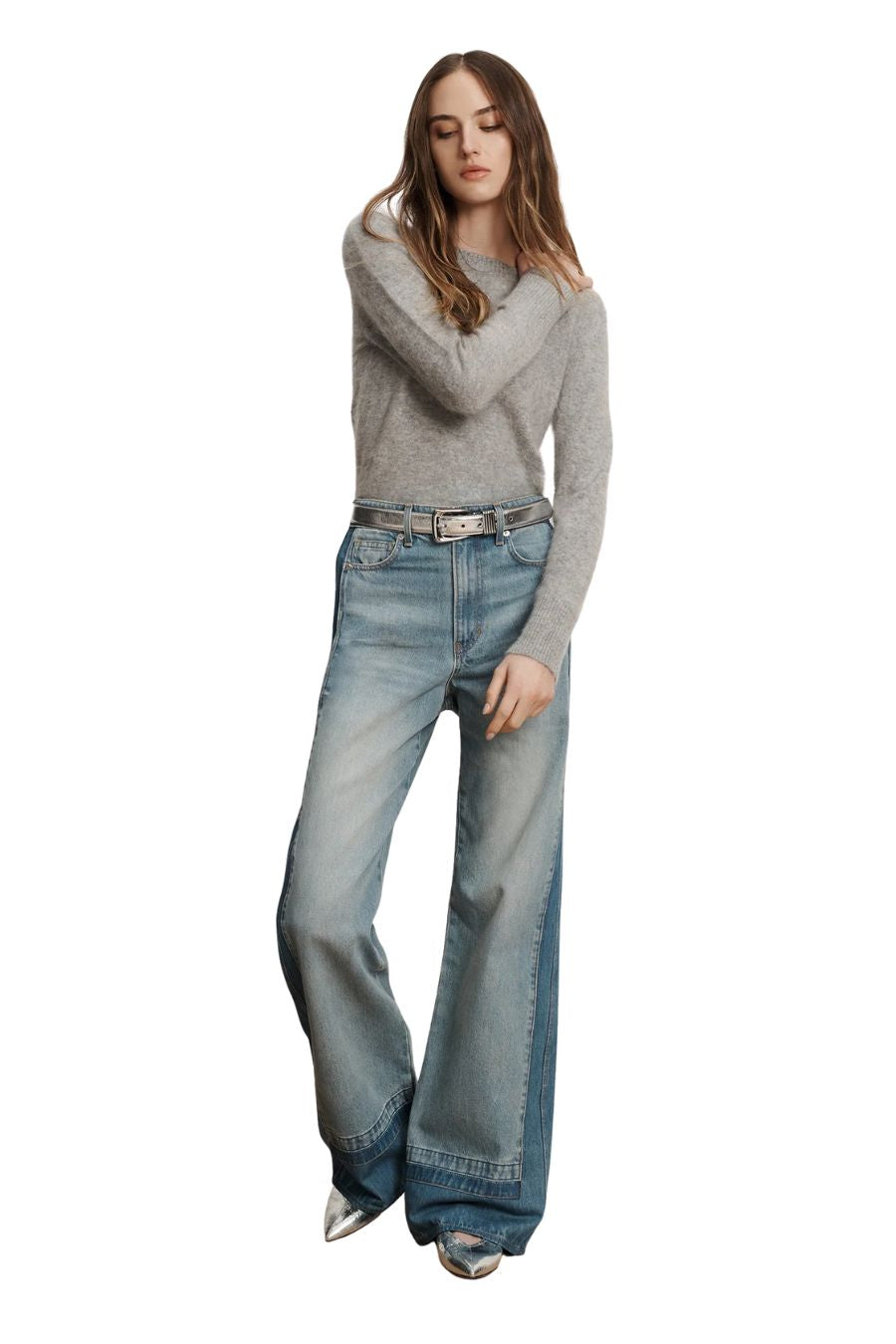 Taylor Wide-Leg Jean in Cloudy Colorblock