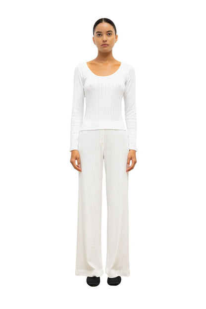 Pointelle Boxer Pant in White