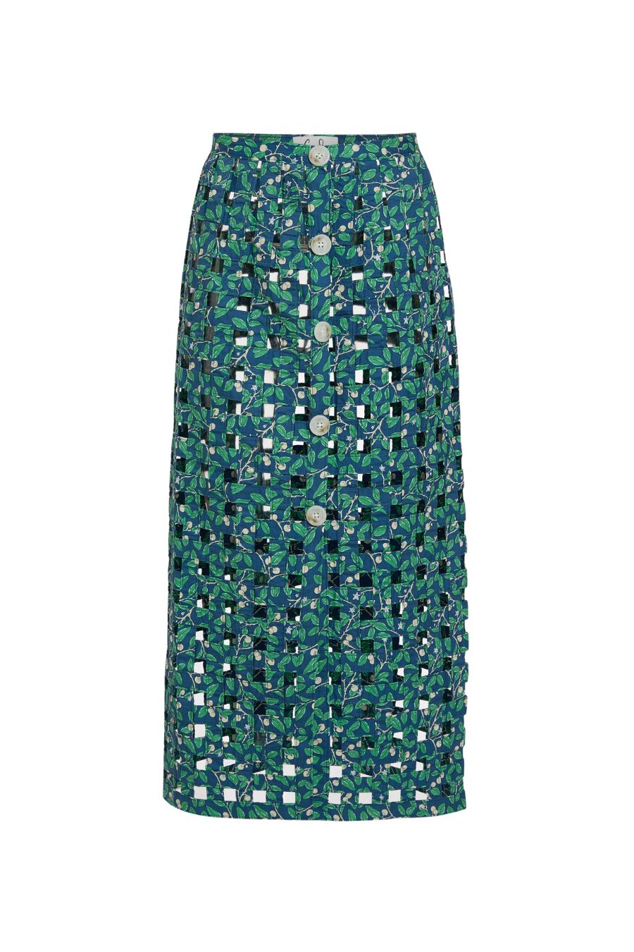 Basket Skirt in Dark Blue Limes