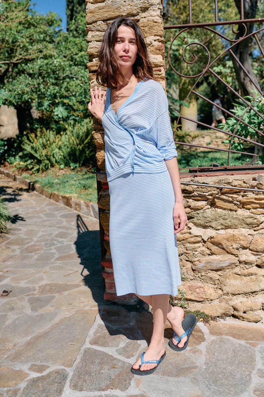 Faye Periwinkle Sheer Knit Skirt