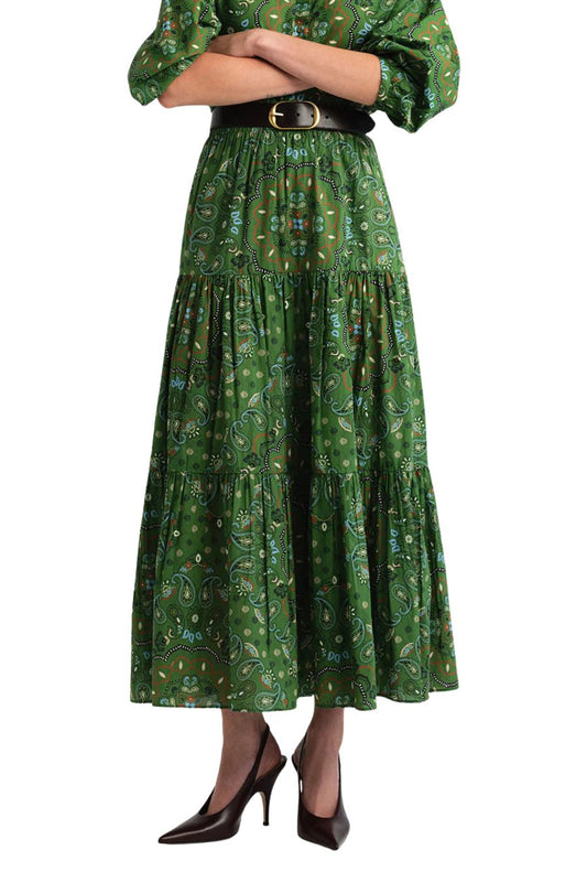 Melanie Skirt in Bandana Green