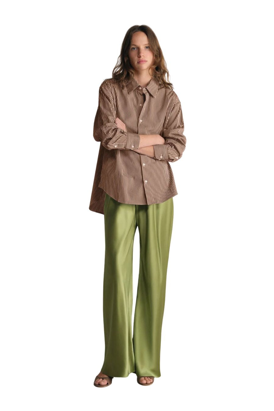 The Silk Bias Pant in Grass