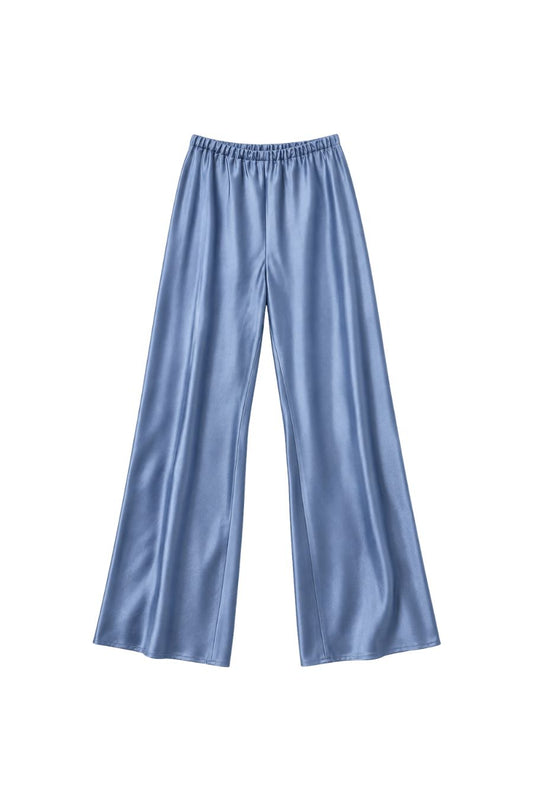 Satin Colby Pant in Denim Blue