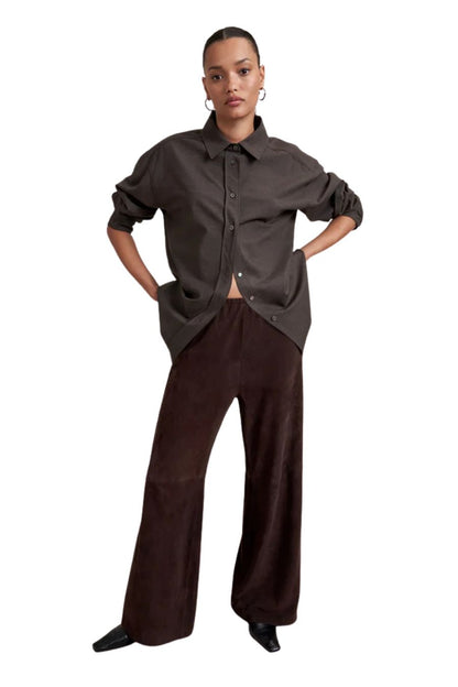 Suede Colby Pant in Chocolate