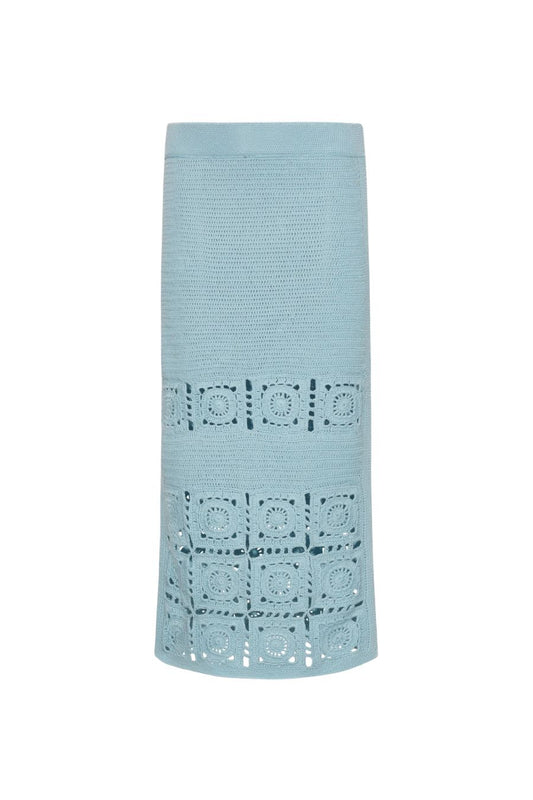 Jana Crochet Skirt in Skye Blue