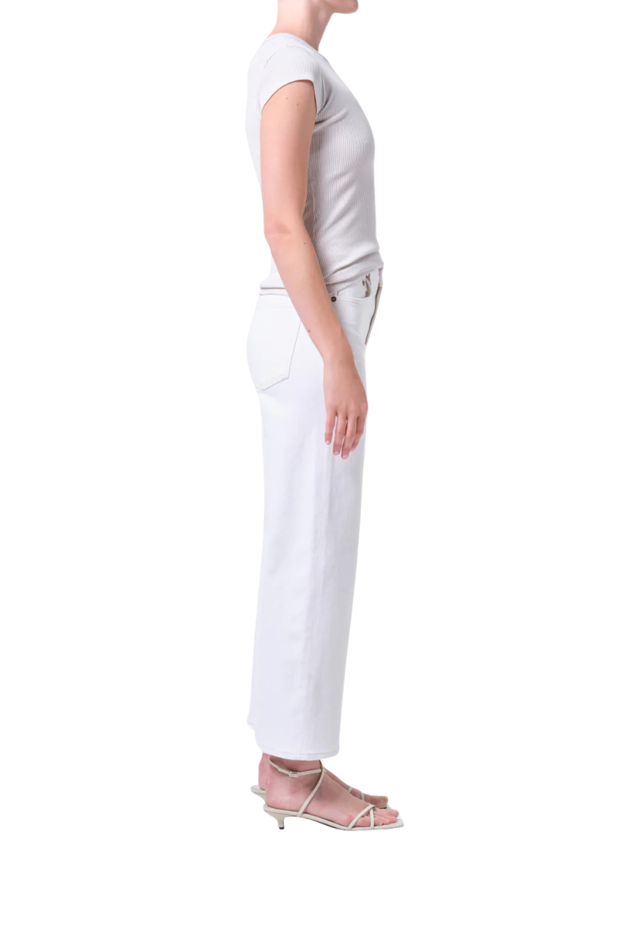 Harper Crop (Comfort Stretch) in White Wash