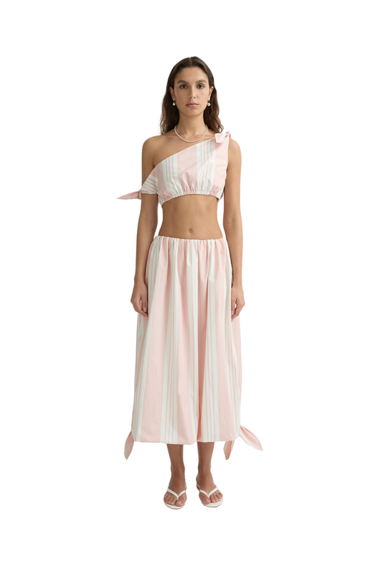 Rosie Skirt in Pink Stripe