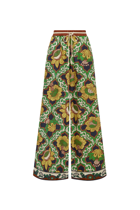 Liana Silk Palazzo Pant in Multi