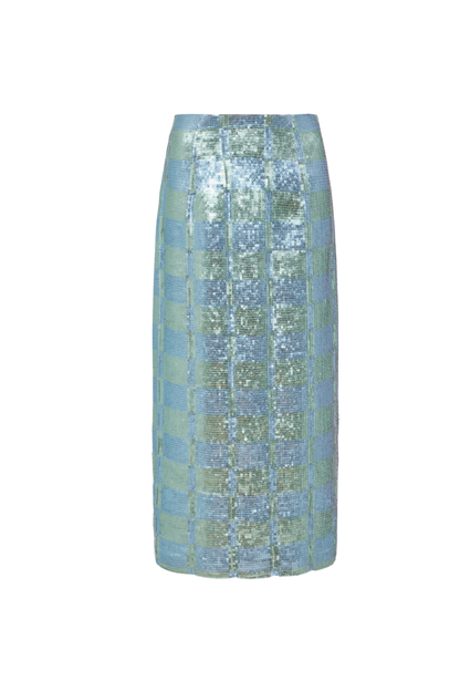 Lucida Gingham Sequin Skirt