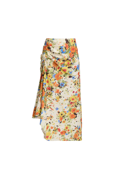 Naomi Skirt in Butter/Poppy Multi