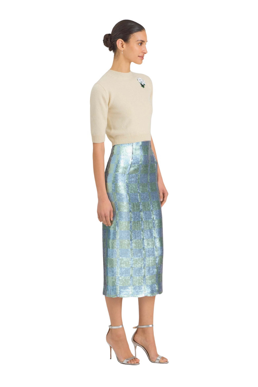 Lucida Gingham Sequin Skirt