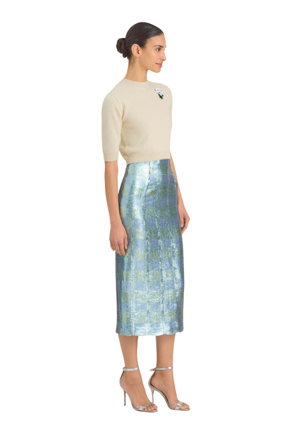 Lucida Gingham Sequin Skirt