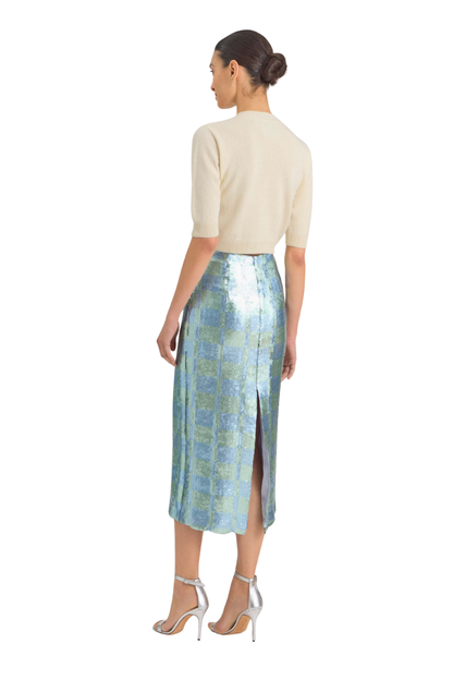 Lucida Gingham Sequin Skirt