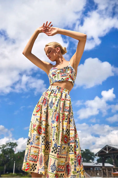 Eva Skirt in Coastal Conversation