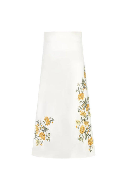 Lily Skirt in Golestan Yellow/White
