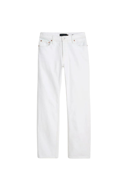 Jane Mid Rise Straight Jean in Shiro White Wash