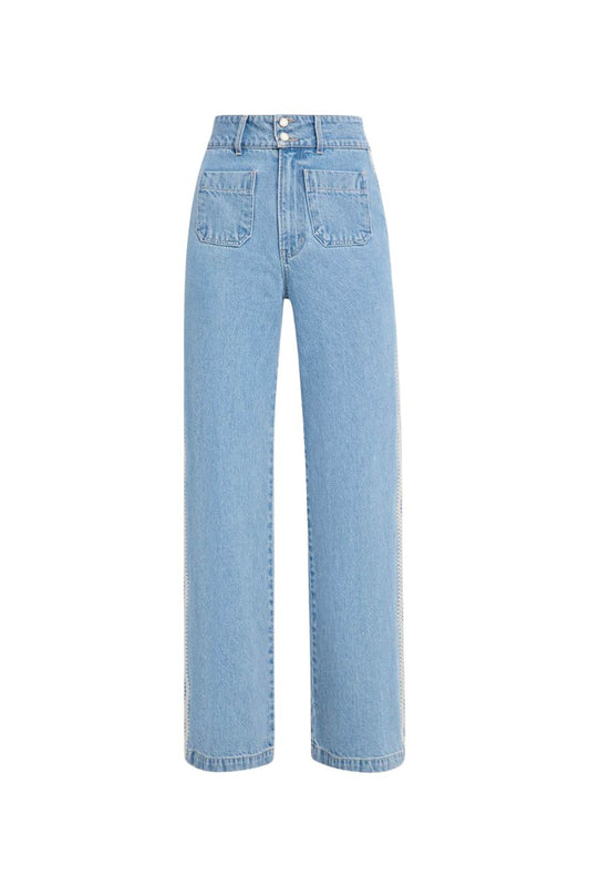 Taylor High Rise Wide Leg in Halo Blue