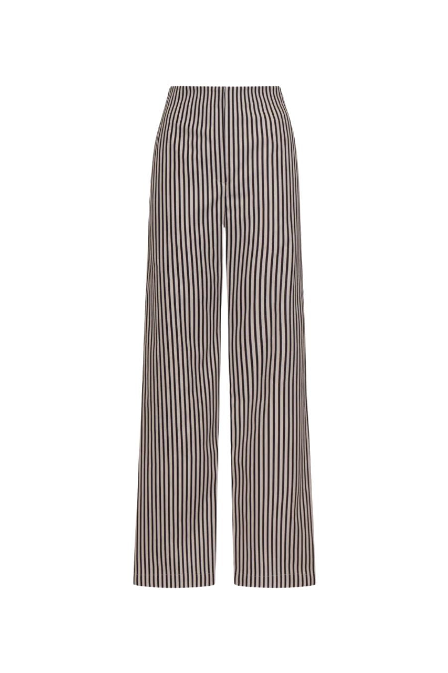 Zuri Striped Stretch-Cotton Wide-Leg Pants