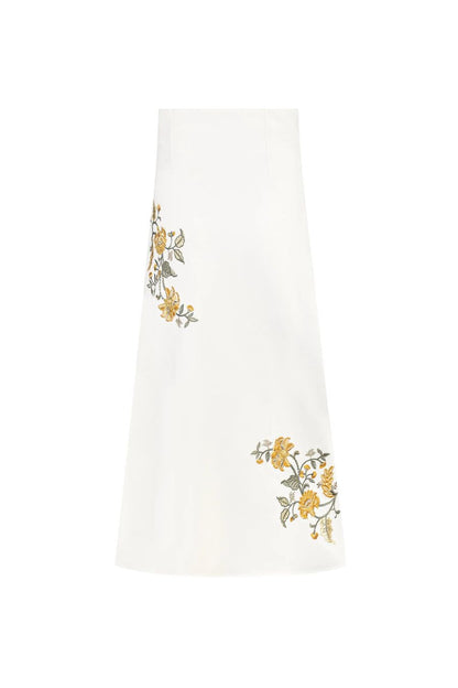 Lily Skirt in Golestan Yellow/White