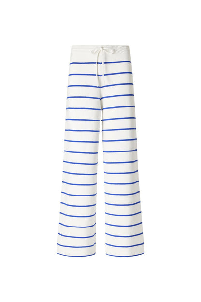 Leo Pant in Cream/Cobalt
