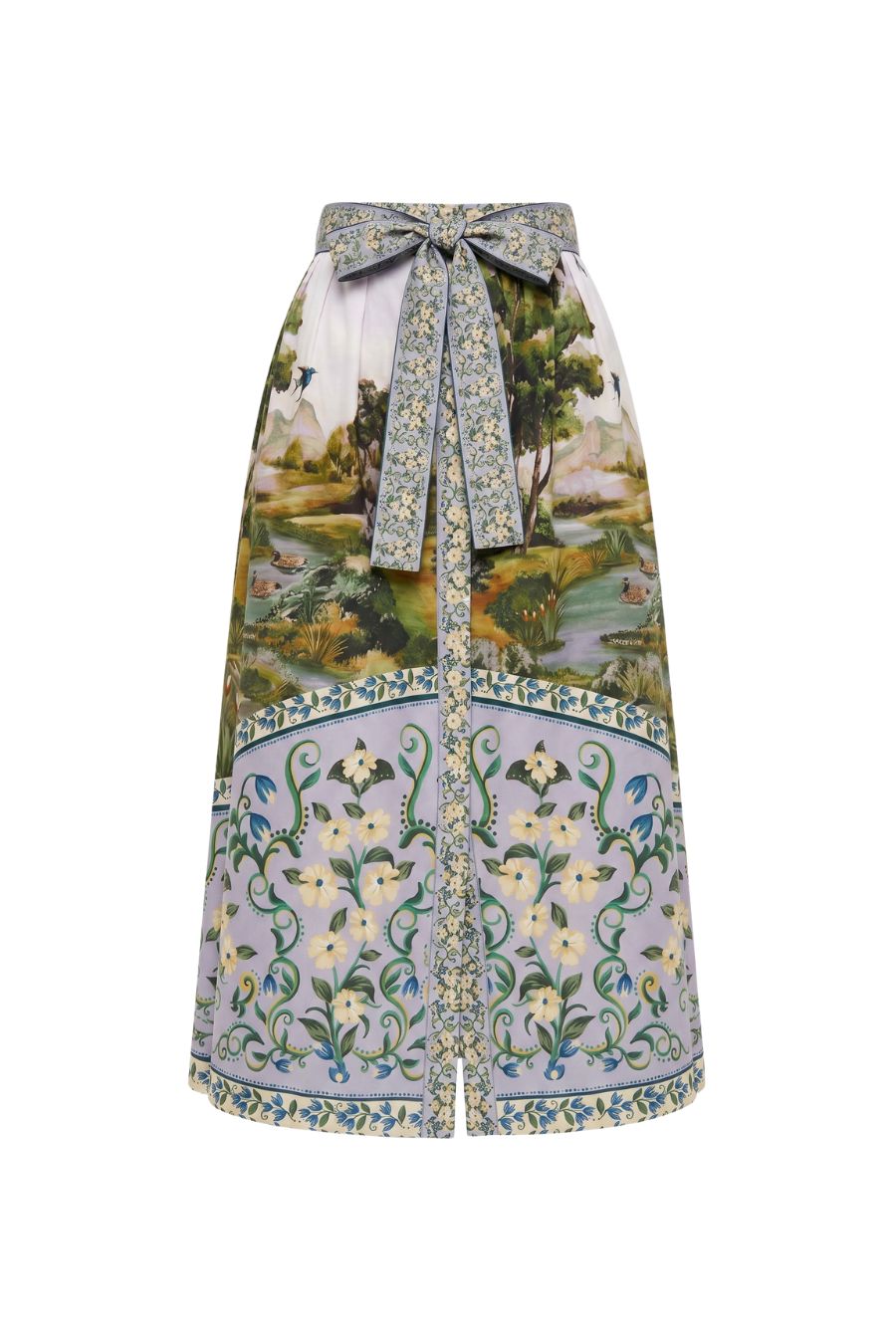 Countryside Landscape Midi Skirt in Multi